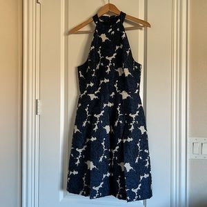 Antonio Melani Blue Floral A-Line Dress - Size 4